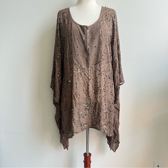 JEN'S PIRATE BOOTY Gaudi Sequin Embellished Swim Cover Tunic Top One size Boho - Picture 5 of 15